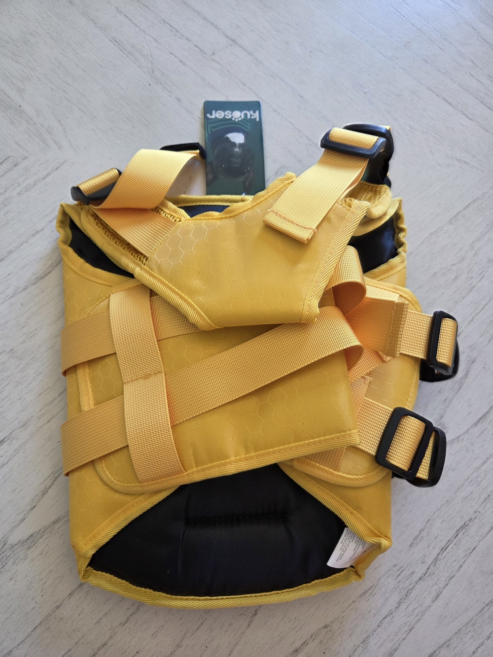 Kuoser Dog Life Jacket, High Flotation Reflective Dog Life Vest, Yellow, M
